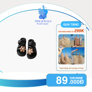 dép lê phối hoa cúc dễ thương phong cách Hàn Quốc nhẹ mềm êm chân đi chơi , đi biển