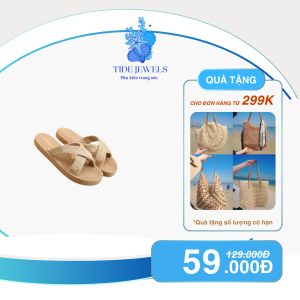 Dép cói đi biển quai cói đơn giản
