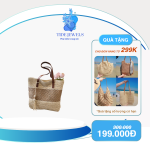túi xách thời trang đi biển, Túi xách nữ đan họa tiết kẻ sọc đơn giản phong cách trẻ trung,