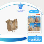 Túi Tote đan cói xách tay đi biển, túi cói du lịch mùa hè phong cách Vintage size 29 cm ( Tặng Kèm Bông Hoa)