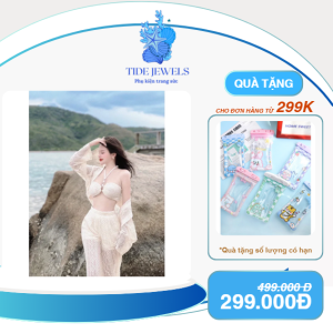 Set đồ bơi bikini nữ 3 món sang chảnh áo bikini 2 dây kèm áo khoác ngoài phối quần ren xinh đẹp đi chơi đi biển