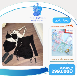 Set bộ đồ nữ bikini bra cổ yếm mix áo rút dây ôm body chuẩn form siêu xinh cho các nàng diện đi biển