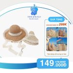 Mũ đi biển gaucho chữ M đai ngọc
